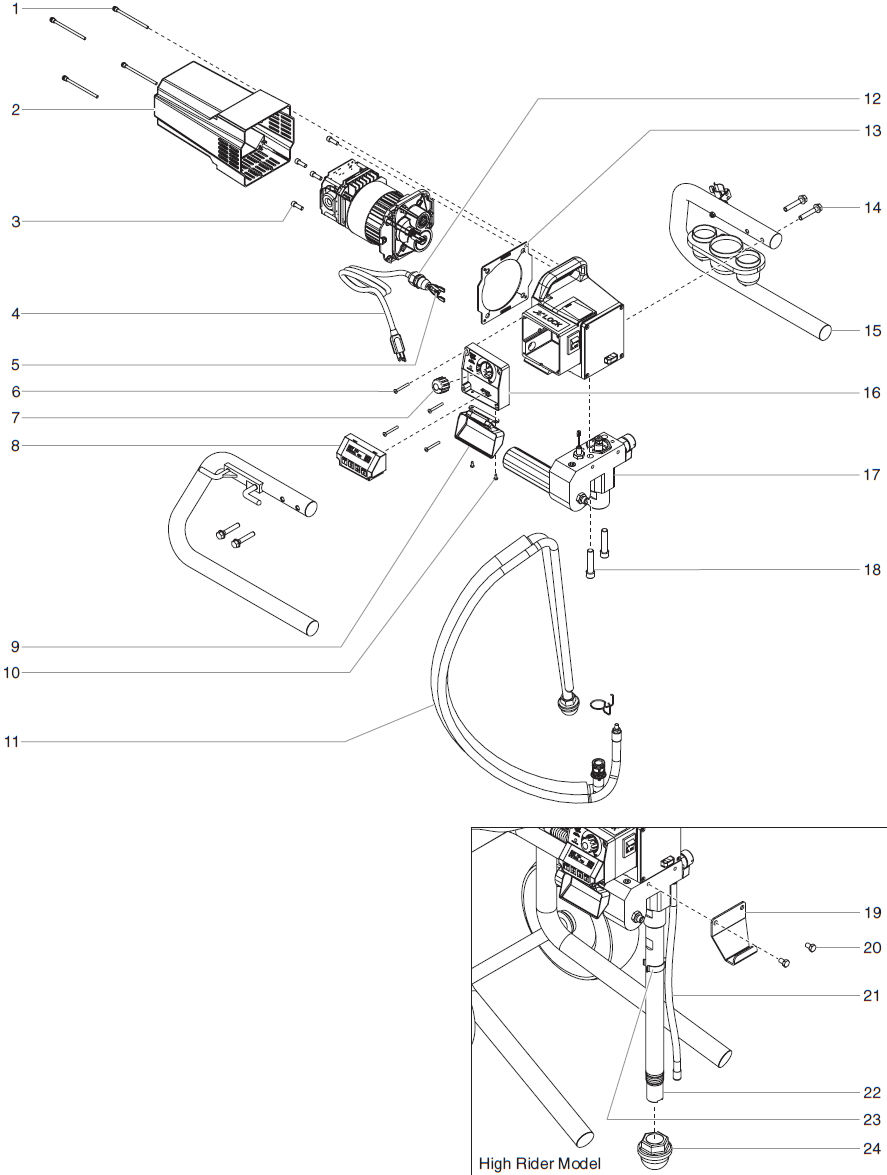 RentSpray 600 Main Assembly Parts